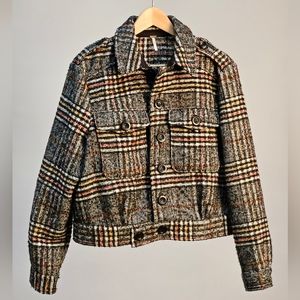 Free People Plaid Bomber Jacket Size M